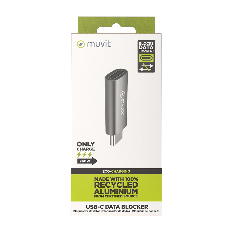 muvit for change USB-C data lock adapter aluminium grey