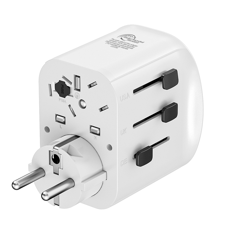 muvit for change adaptador Universal de viaje 2 USB-A + USB-C 15W