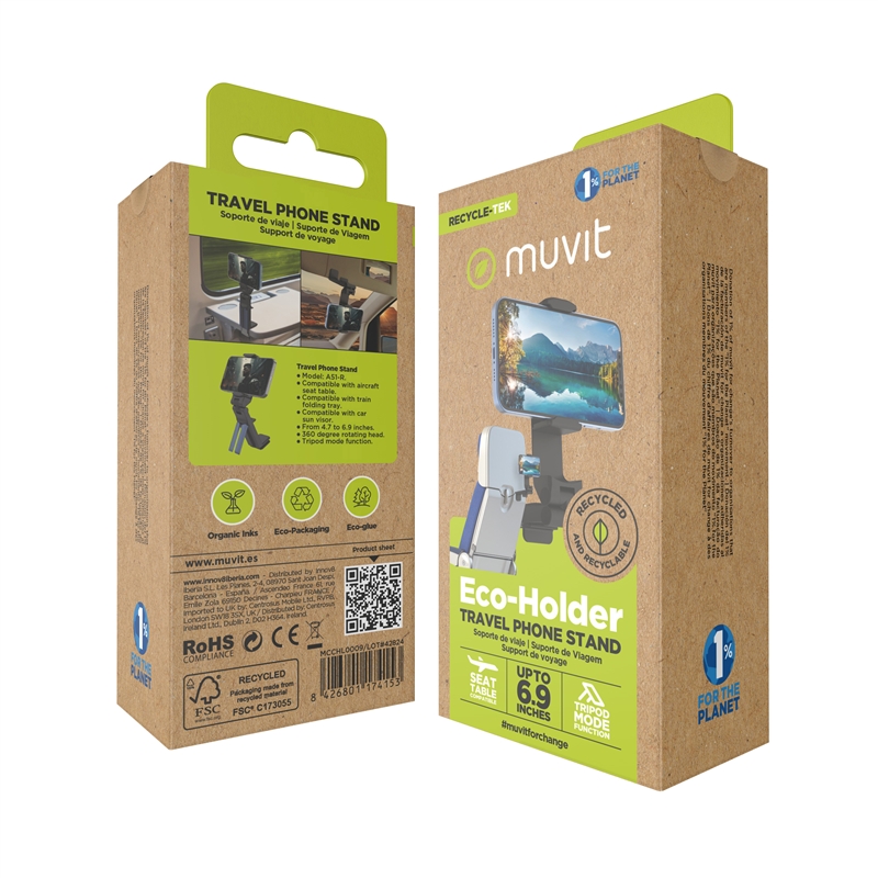 muvit for change universal travel holder clamp black