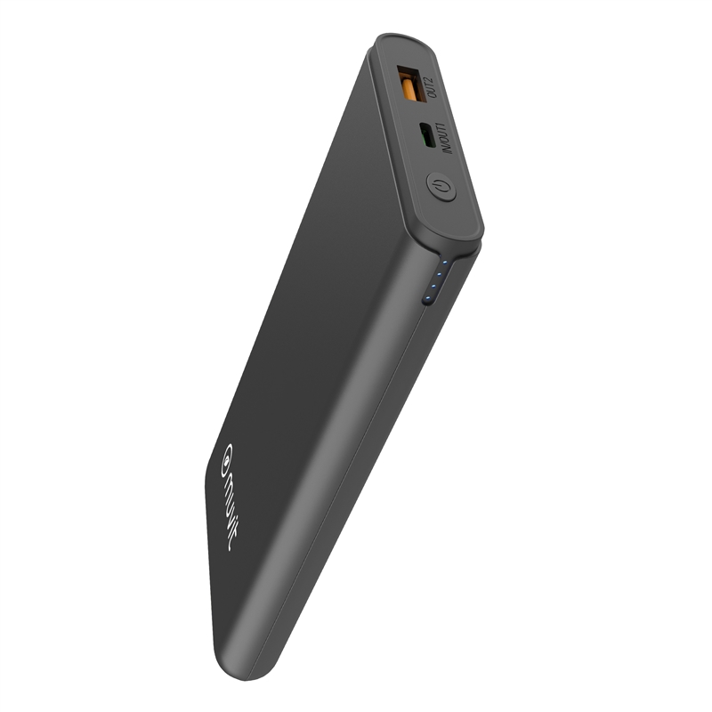 muvit for change power bank 10000 mAh USB A 2,4A + USB C /  Output (USB A+type C) black