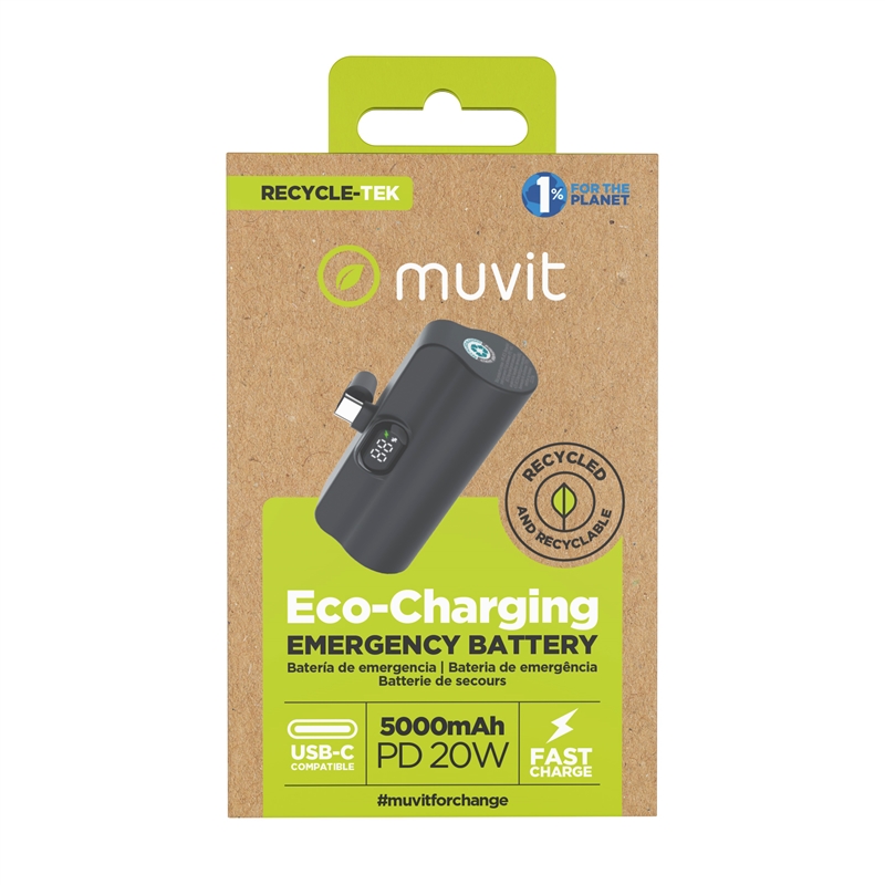 muvit for change power bank 5000 mAh/20W USB-C black