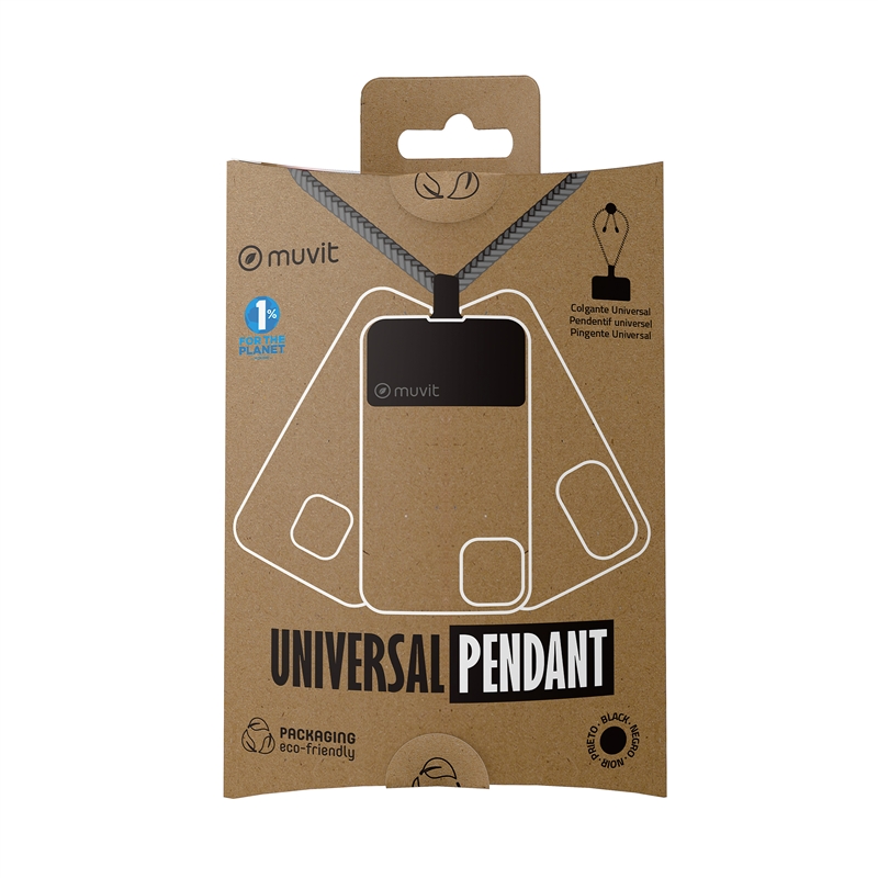 muvit for change universal lanyard compatible with cases black