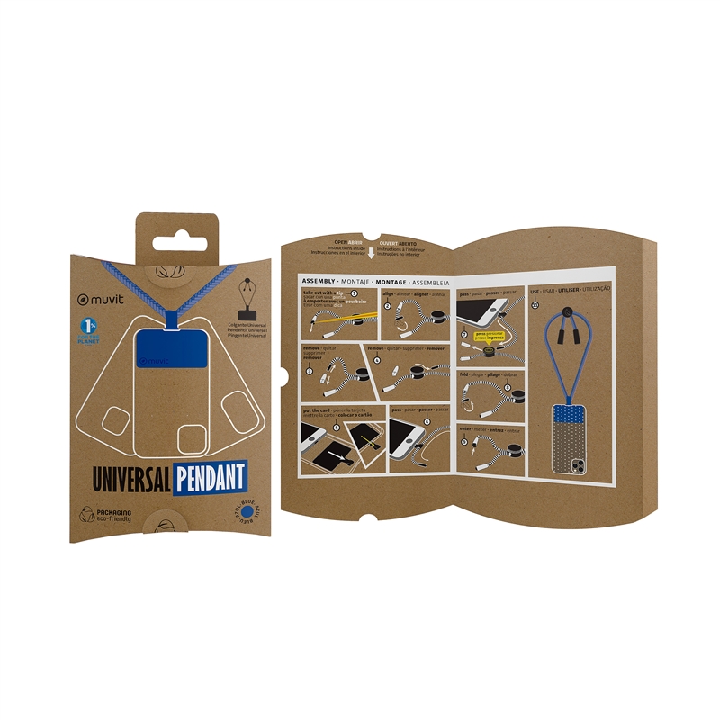 muvit for change universal lanyard compatible with cases blue