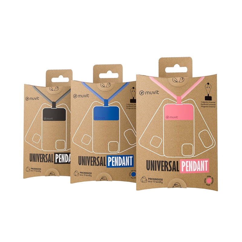 muvit for change universal lanyard compatible with cases pink