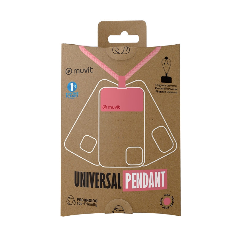 muvit for change universal lanyard compatible with cases pink