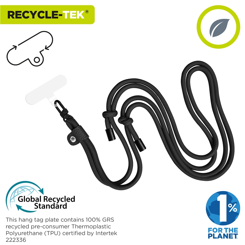 muvit for change universal lanyard with transparent bracket + double cord black colour