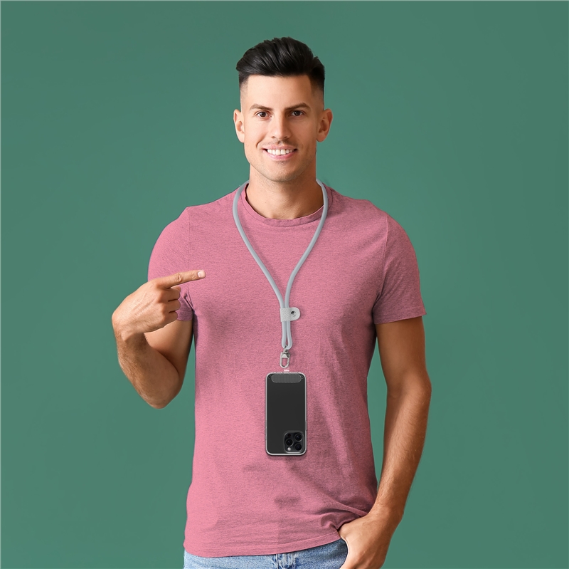 muvit for change universal lanyard with transparent bracket + cord grey colour