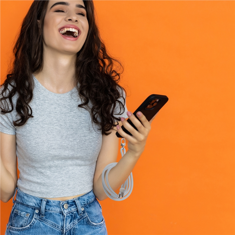 muvit for change universal lanyard with transparent bracket + cord grey colour