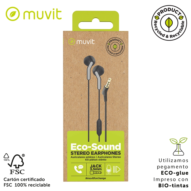 muvit for change Stereo earphones E56 3.5mm black