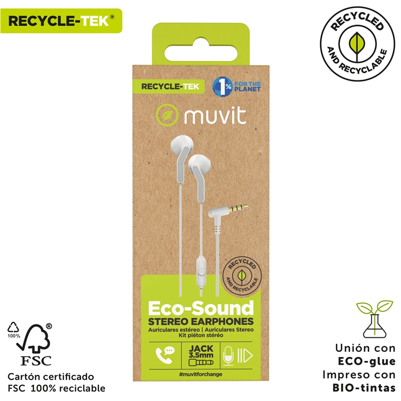 muvit for change Stereo earphones E56 3.5mm white
