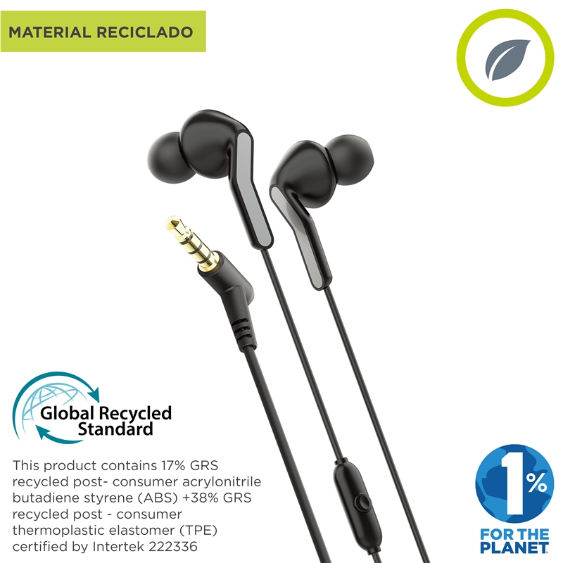 muvit for change Stereo earphones E57 3.5mm black
