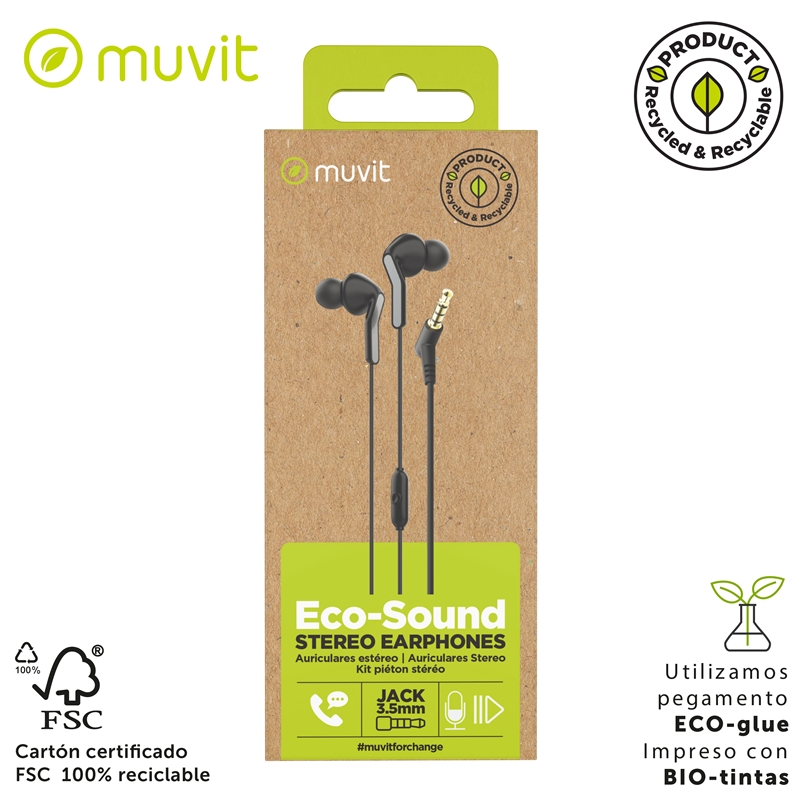 muvit for change Stereo earphones E57 3.5mm black