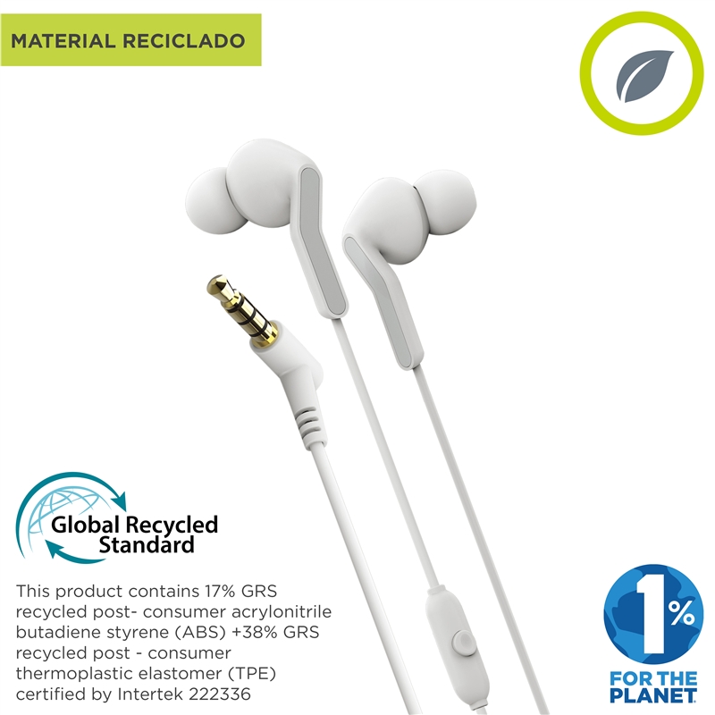 muvit for change Stereo earphones E57 3.5mm white