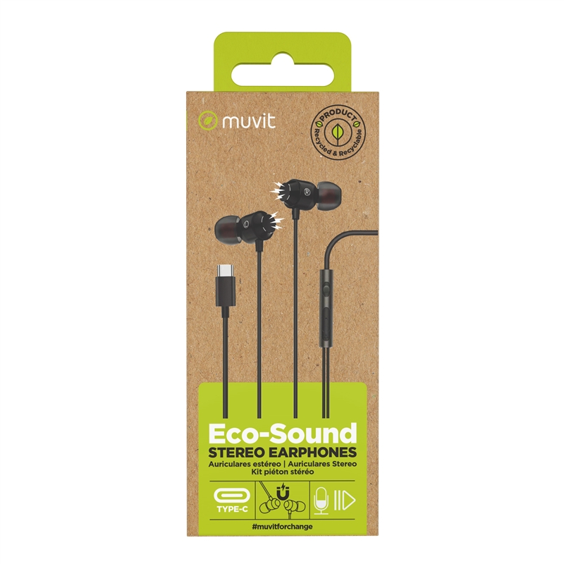 muvit for change Stereo magnetic earphones M32 Type C black