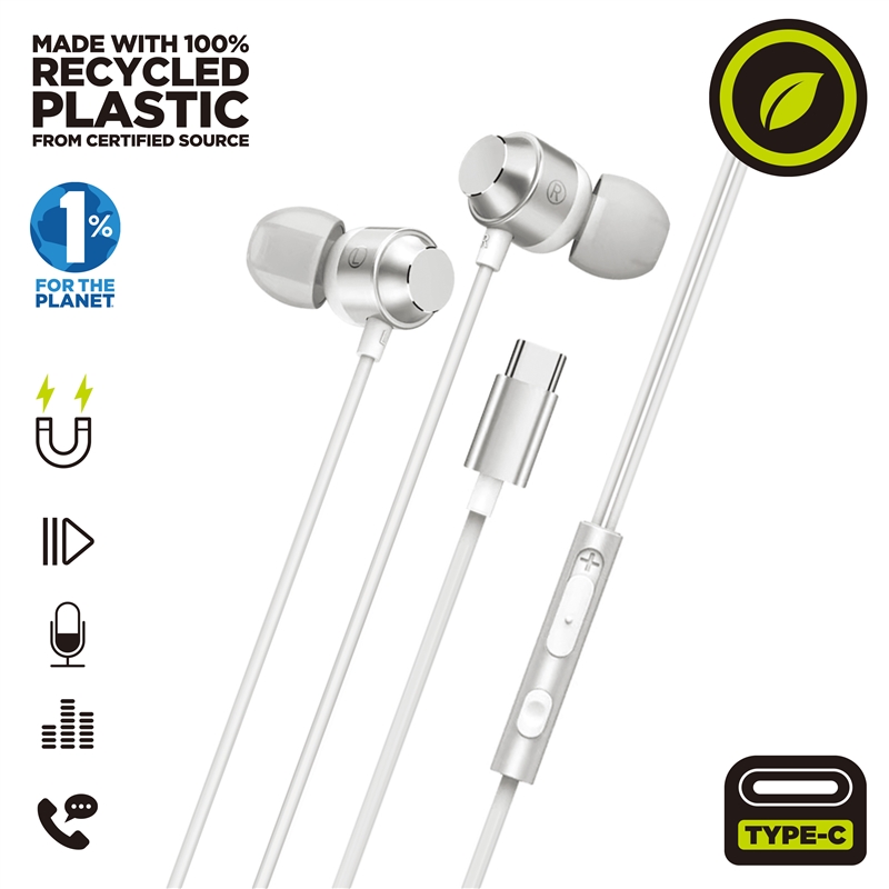 muvit for change Stereo magnetic earphones M32 Type C white