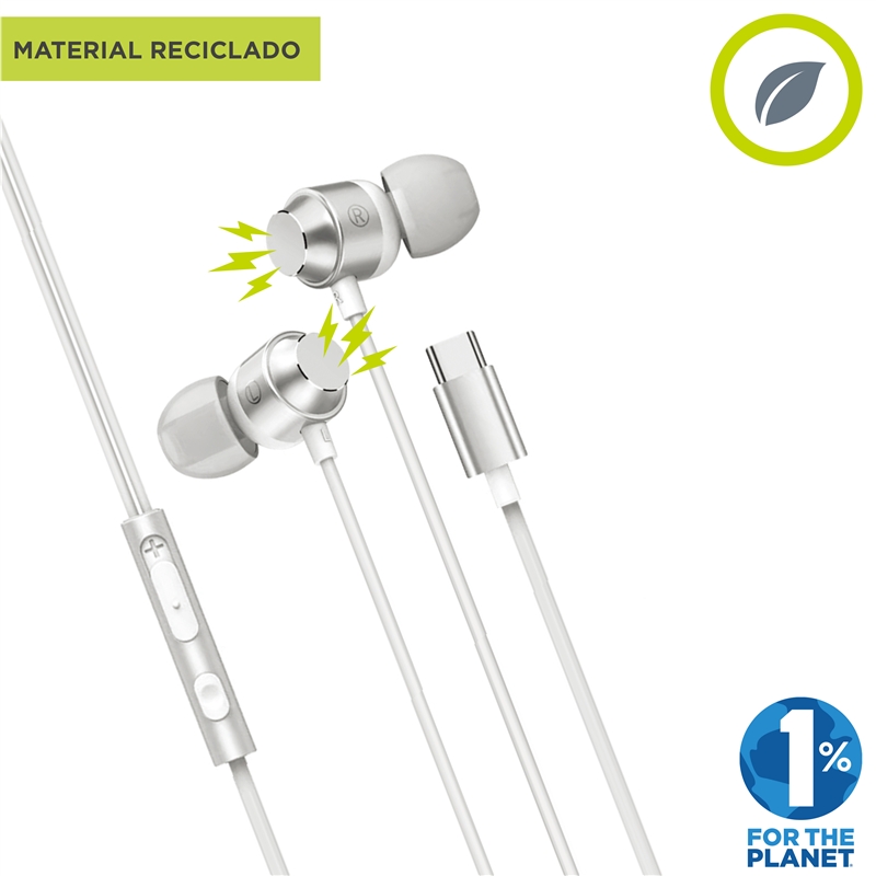 muvit for change Stereo magnetic earphones M32 Type C white
