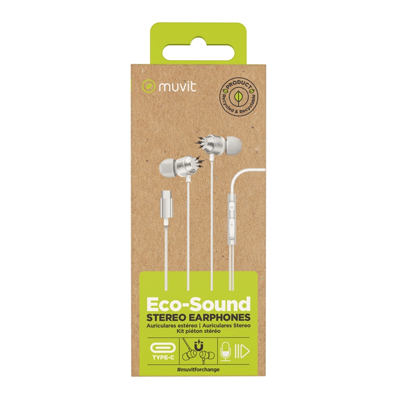 muvit for change Stereo magnetic earphones M32 Type C white