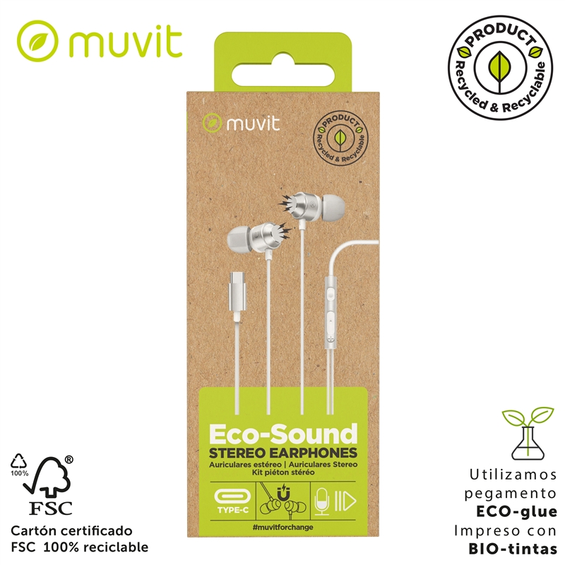 muvit for change Stereo magnetic earphones M32 Type C white