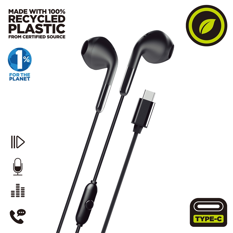 muvit for change stereo earphones E58 Type C black
