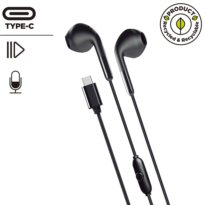 muvit for change stereo earphones E58 Type C black