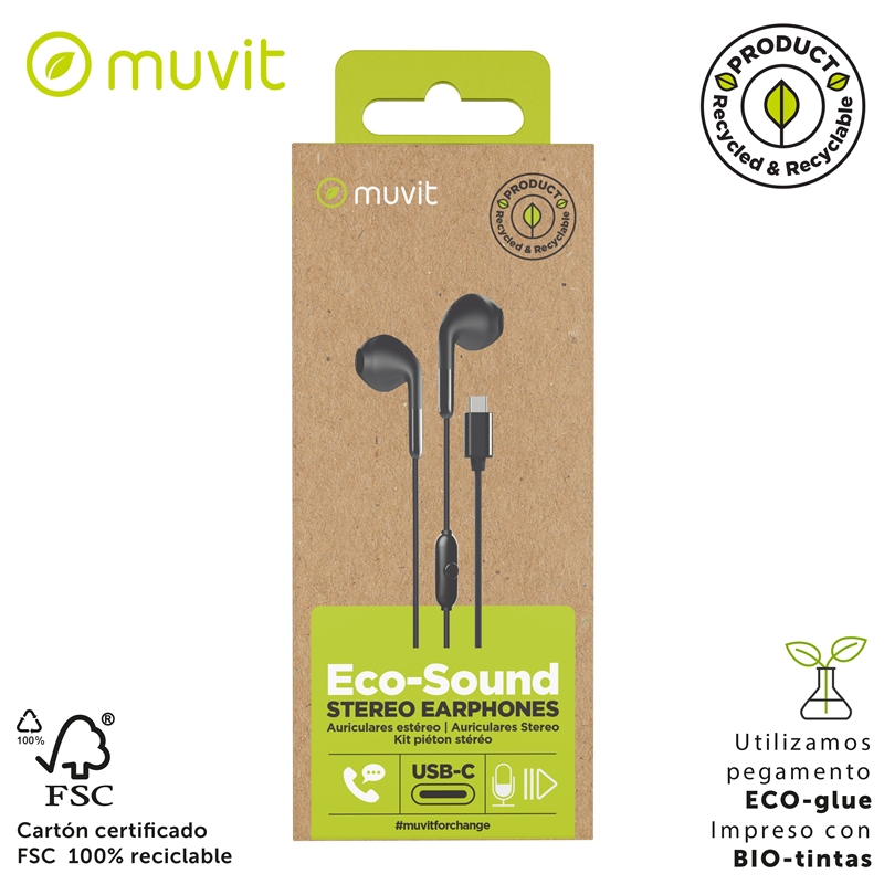 muvit for change stereo earphones E58 Type C black