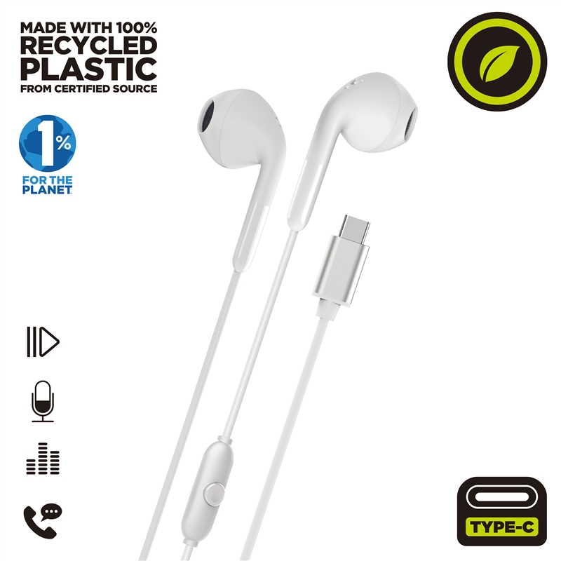 muvit for change stereo earphones E58 Type C white