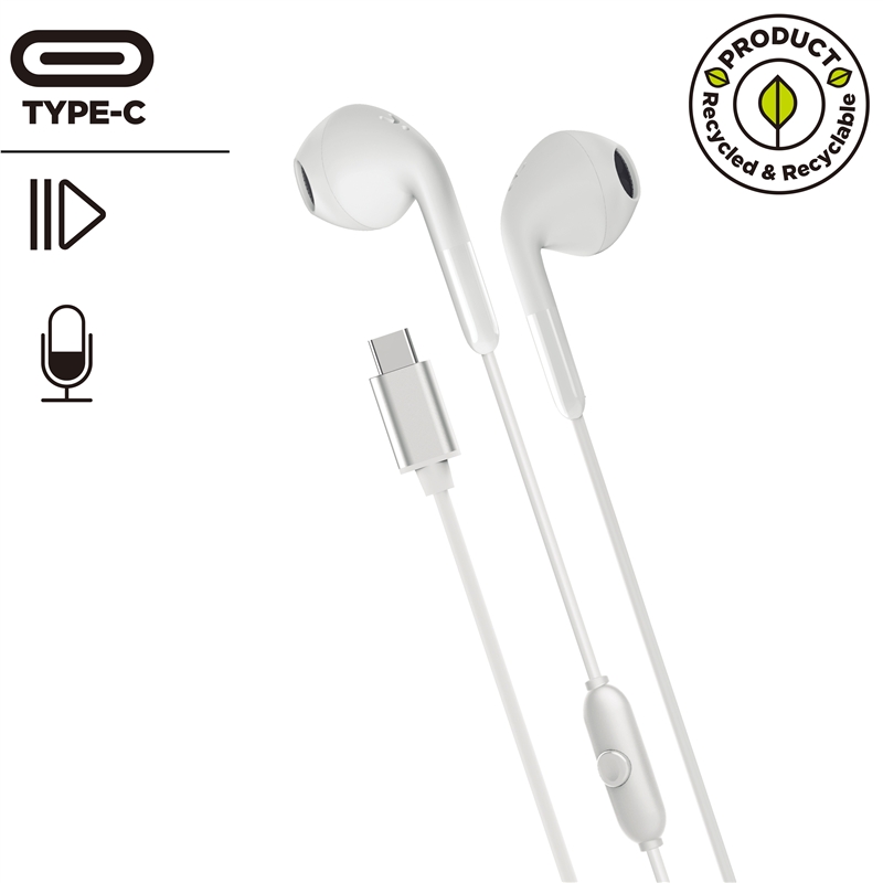 muvit for change stereo earphones E58 Type C white