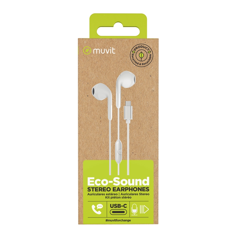 muvit for change stereo earphones E58 Type C white