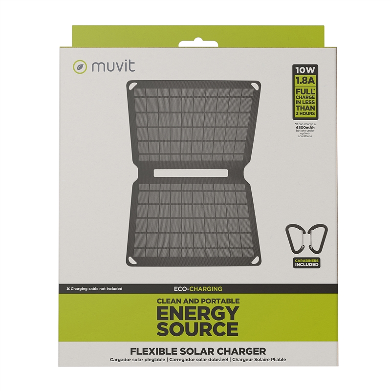 muvit for change solar charger 10w black