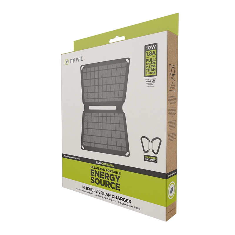 muvit for change solar charger 10w black