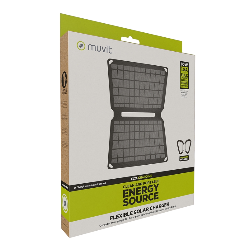 muvit for change solar charger 10w black