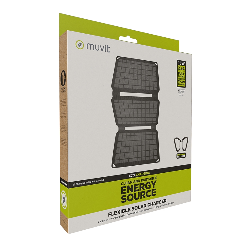 muvit for change solar charger 15w black