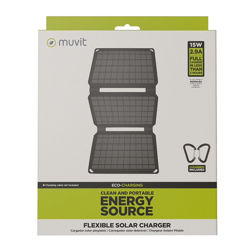 muvit for change solar charger 15w black
