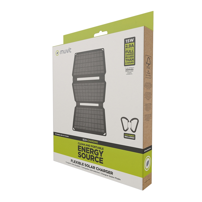 muvit for change solar charger 15w black