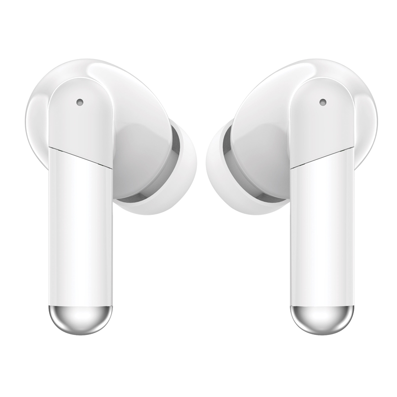 muvit for change auriculares estéreo true wireless con pantalla ANC+ENC blancos