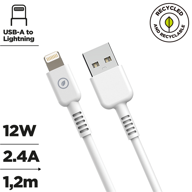 muvit for change USB to Lightning MFI cable 2,4A/12W 1,2m white