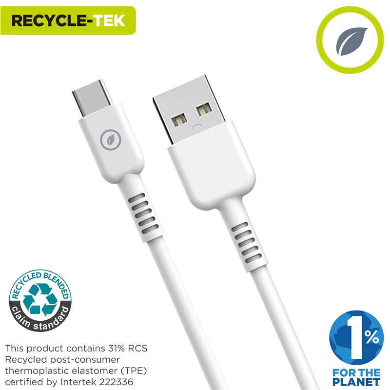 muvit for change USB to Type C cable 3A/60W 1.2m white