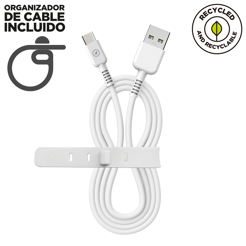 muvit for change USB to Type C cable 3A/60W 1.2m white