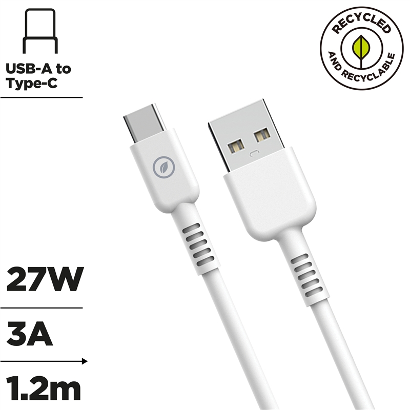 muvit for change USB to Type C cable 3A/60W 1.2m white