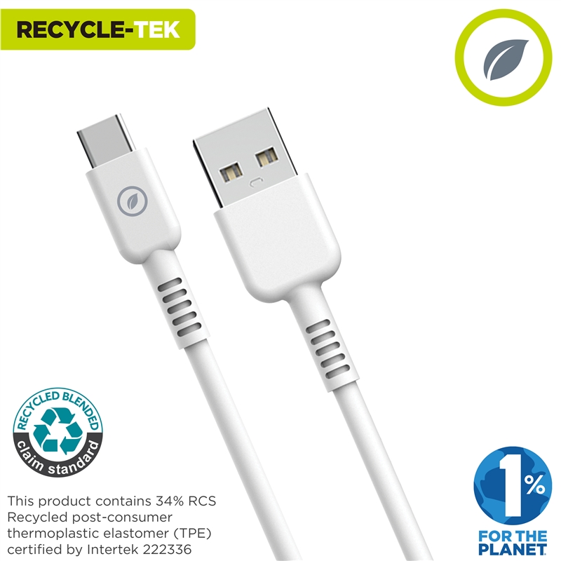 muvit for change USB to Type C/60W 3A 3m cable white