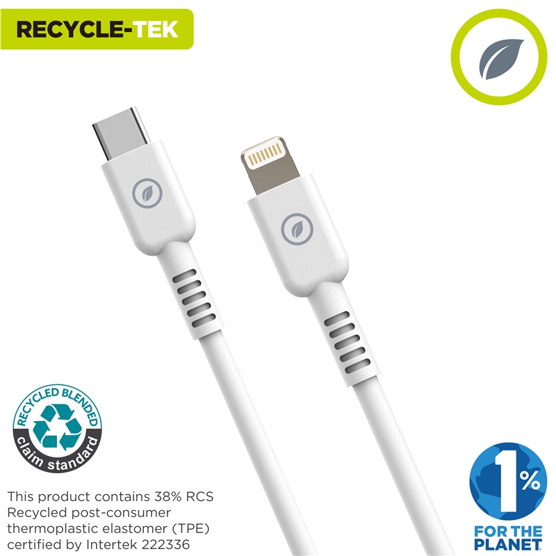 muvit for change Type C to Lightning MFI cable 3A/27W 1,2m  white
