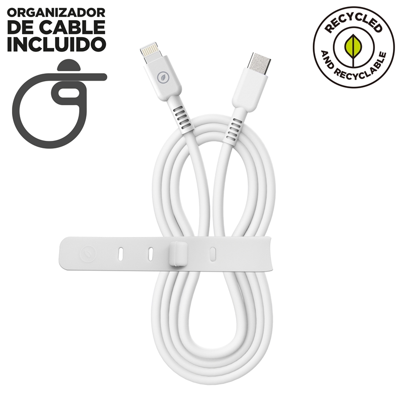 muvit for change Type C to Lightning MFI cable 3A/27W 1,2m  white