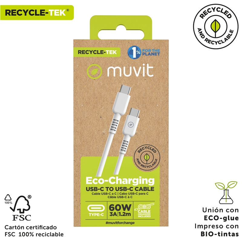 muvit for change Type C to Type C cable 3A/60W 1.2m white