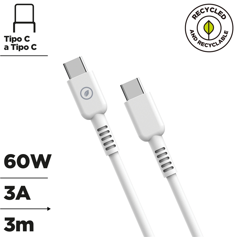 muvit for change Type C to Type C cable 3A/60W 3m white