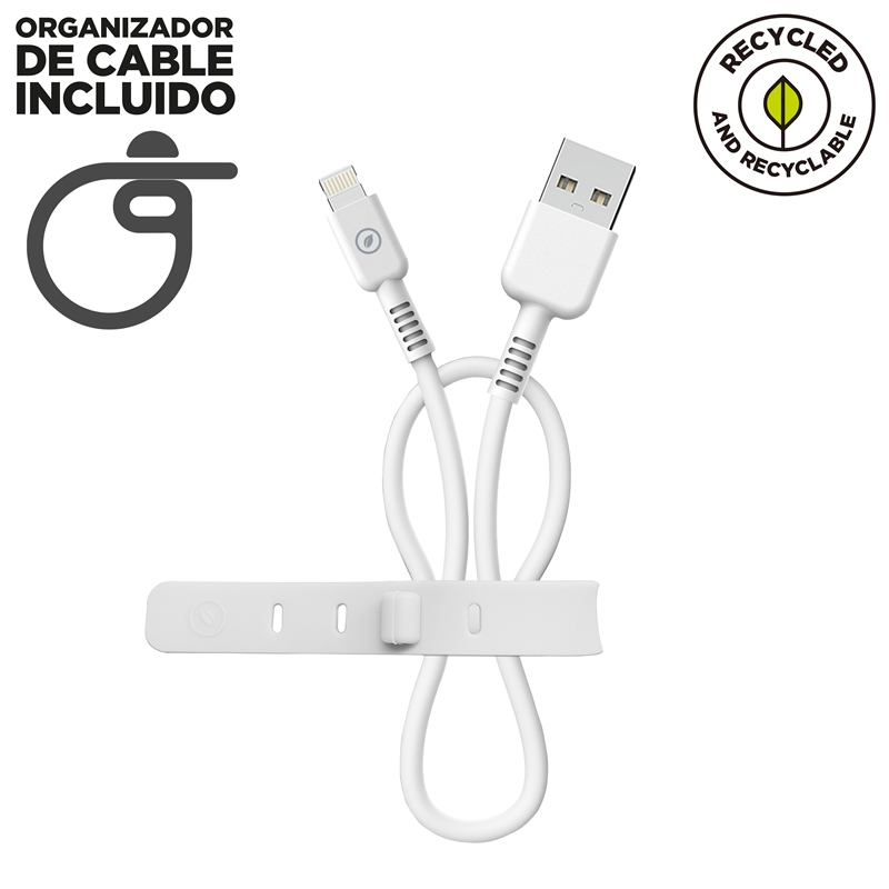 muvit for change USB to Lightning MFI cable 2,4A/12W 0,2m   white