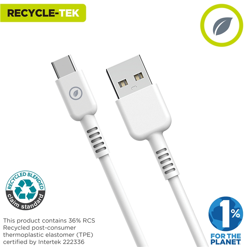 muvit for change USB to Type C cable 3A/60W 0.2m white