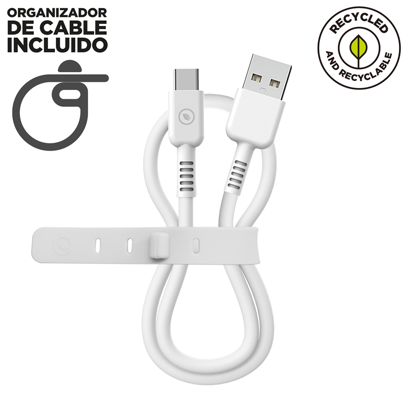muvit for change USB to Type C cable 3A/60W 0.2m white