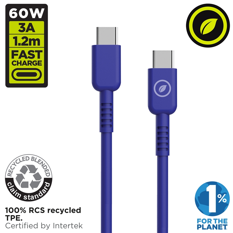 muvit for change Type C to Type C cable 3A/60W 1.2m blue
