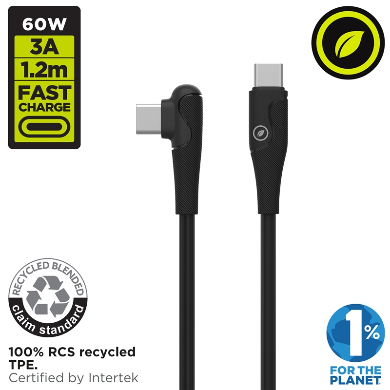 muvit for change Type C to Type C cable 3A/60W 1.2m gaming  black
