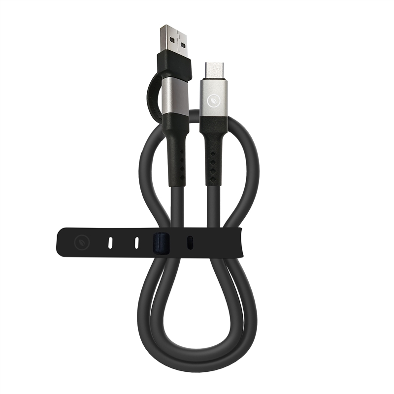 muvit for change Type C cable + USB-A to Type C 3A 15w 0,2m black